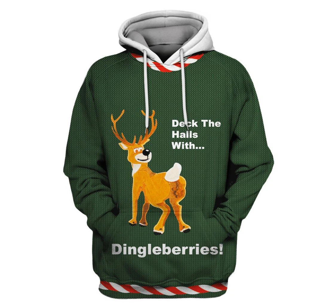 Personalized Deck The Halls With Dingleberries Custom Apparel - 3D Printed Pullover Hoodie