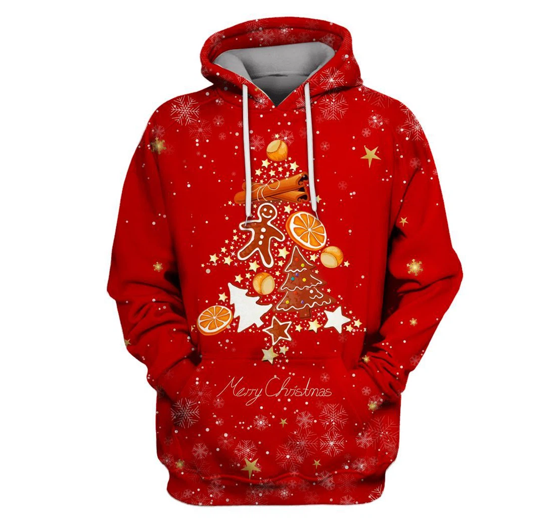 Christmas Food Tree Custom Apparel - 3D Printed Pullover Hoodie