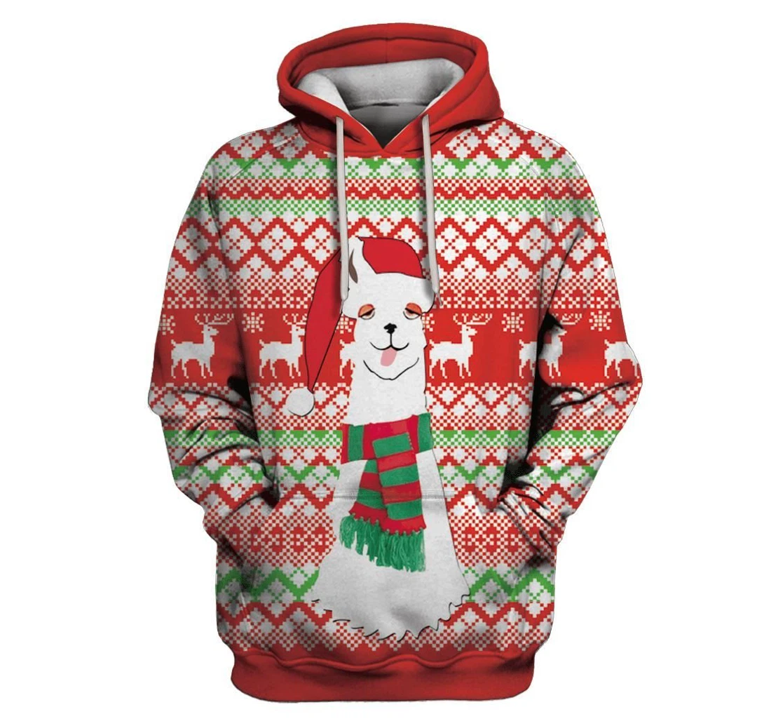 Funny Ugly Merry Christmas Custom Apparel - 3D Printed Pullover Hoodie