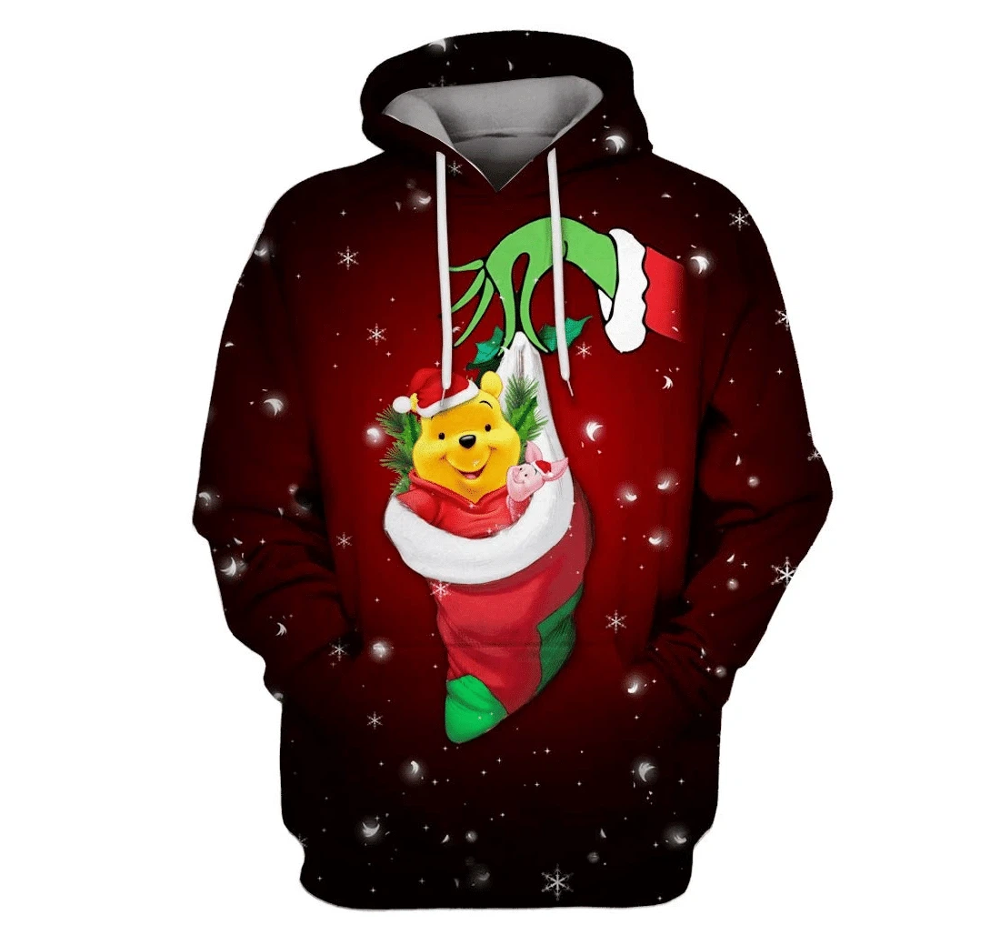 Pooh On Christmas Custom Apparel - 3D Printed Pullover Hoodie