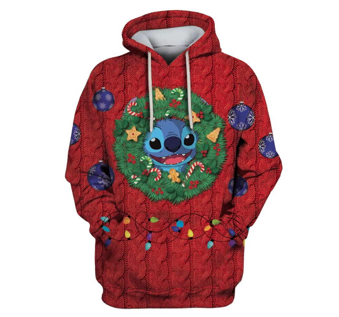 Stitch On Christmas Day Custom - 3D Printed Pullover Hoodie