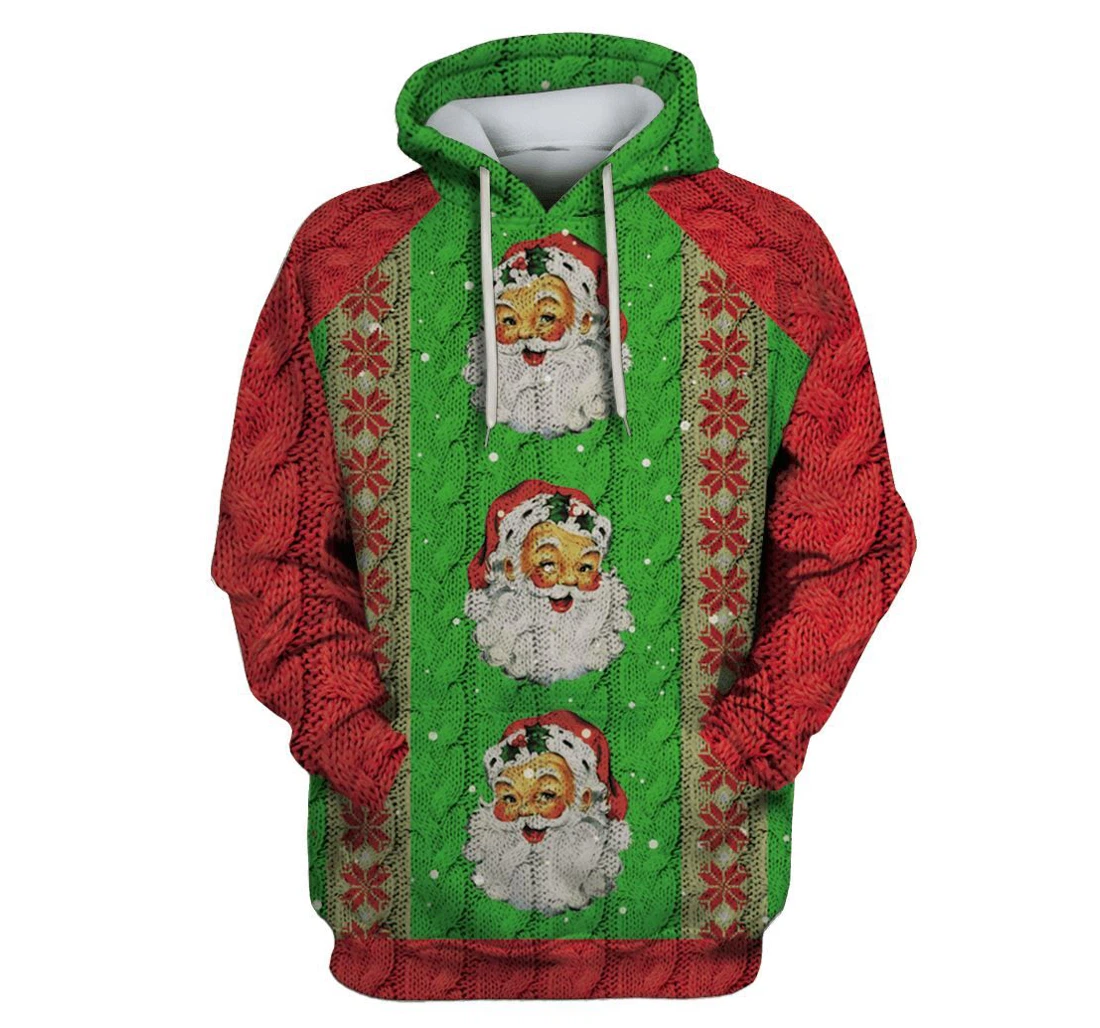 Santa Claus Merry Christmas Custom - 3D Printed Pullover Hoodie