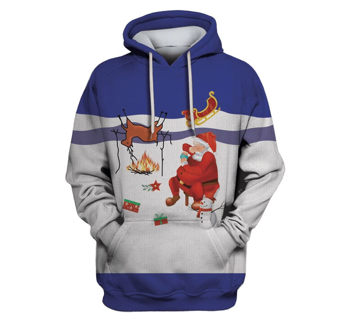 Santa Claus In The Christmas Day Custom - 3D Printed Pullover Hoodie