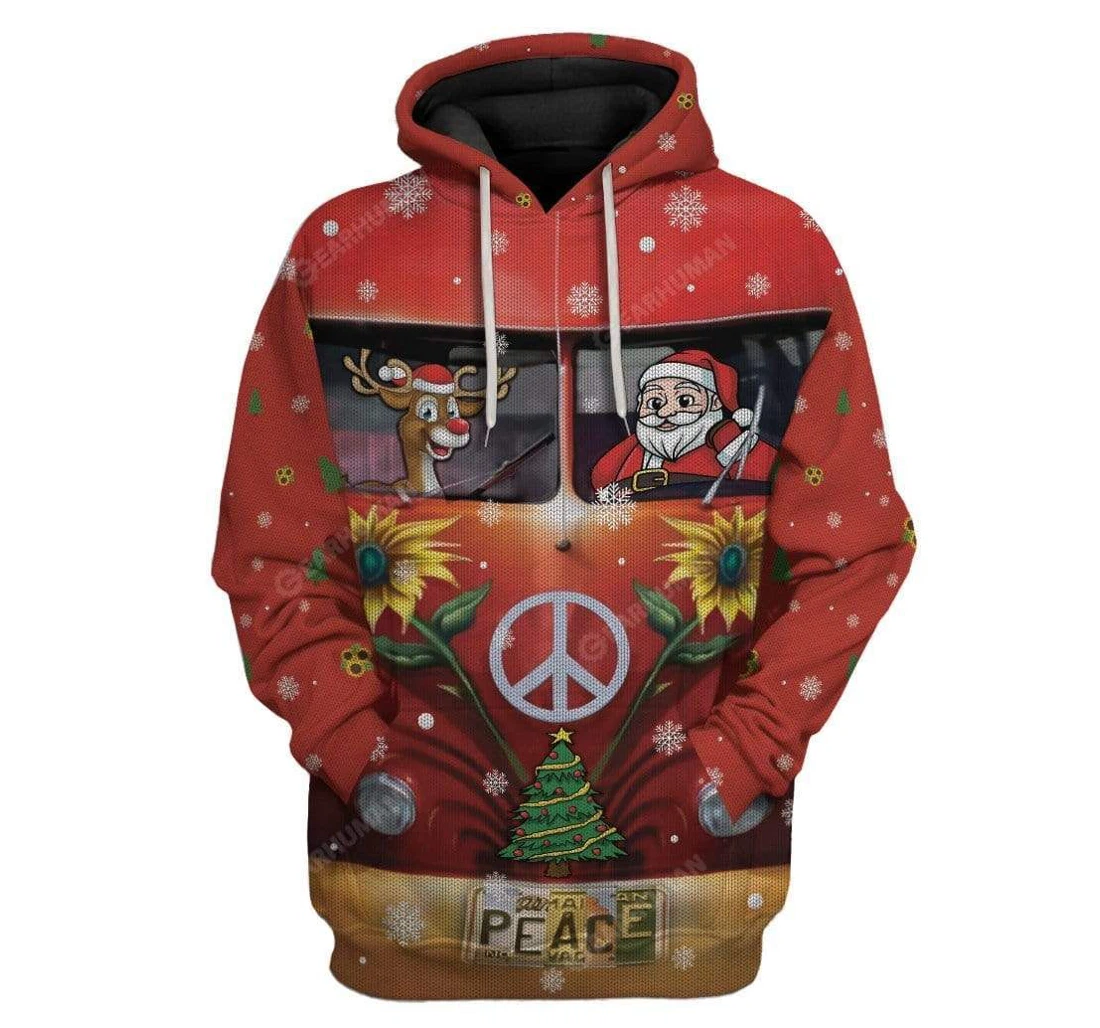 Ugly Christmas Santa Custom - 3D Printed Pullover Hoodie