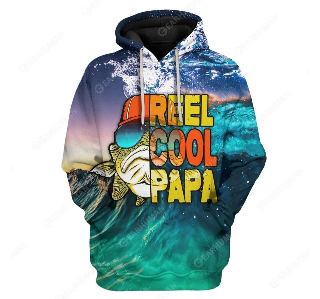 Fishing Father Reel Cool Papa - 3D Printed Pullover Hoodie