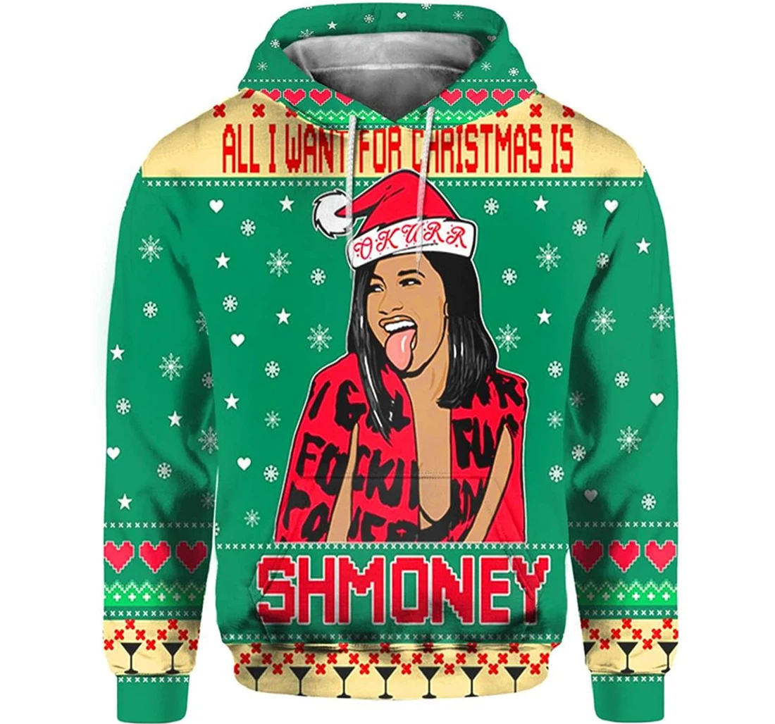 Personalized Christmas All I Want The Christmas Is Shmoney - 3D Printed Pullover Hoodie