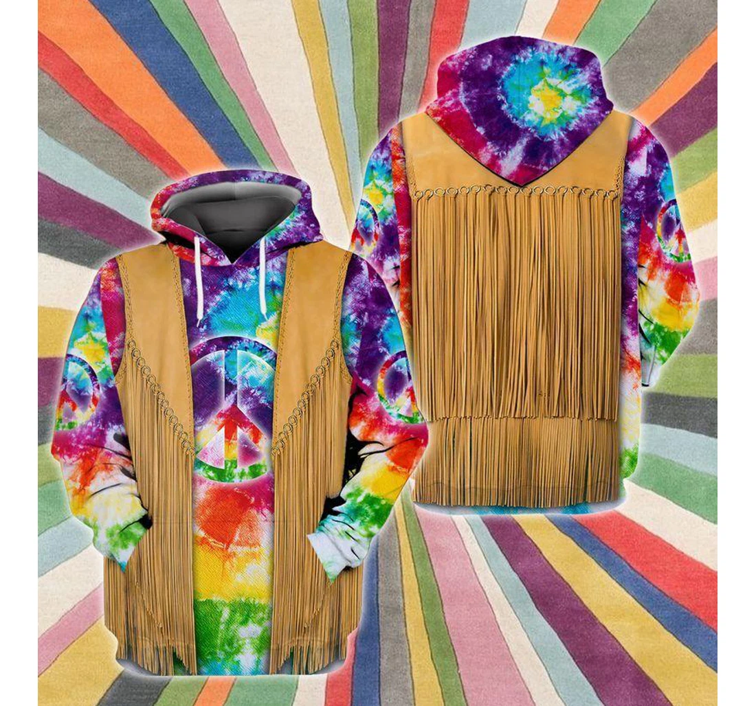 Colorful Hippie - 3D Printed Pullover Hoodie