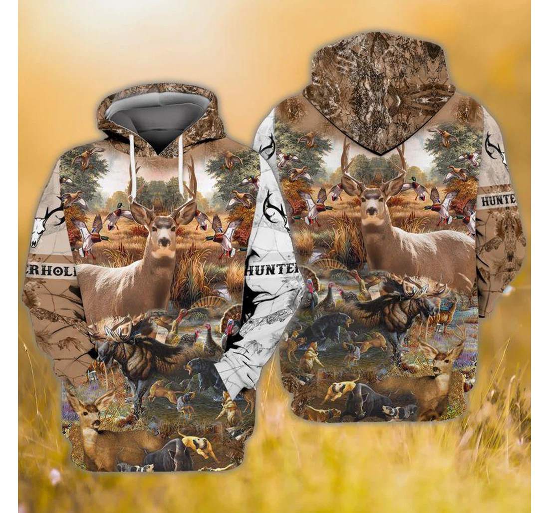 Hunterholic Animals - 3D Printed Pullover Hoodie