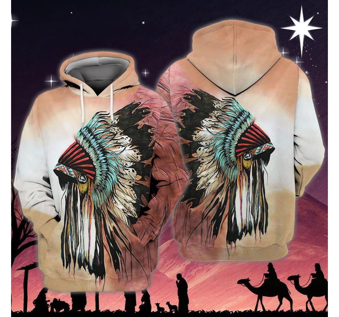 Native American Headdress - 3D Printed Pullover Hoodie