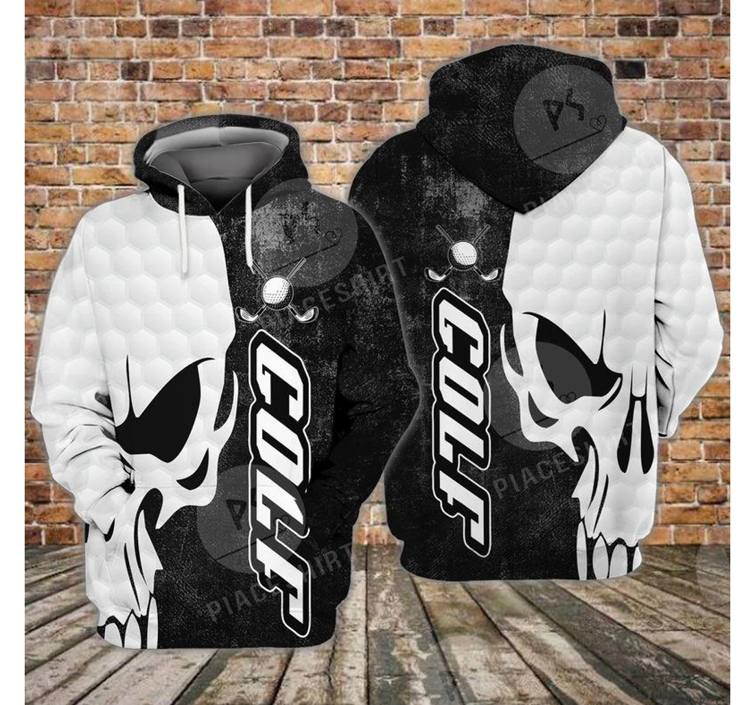 Skull Golfer Halloween Fashionable - 3D Printed Pullover Hoodie