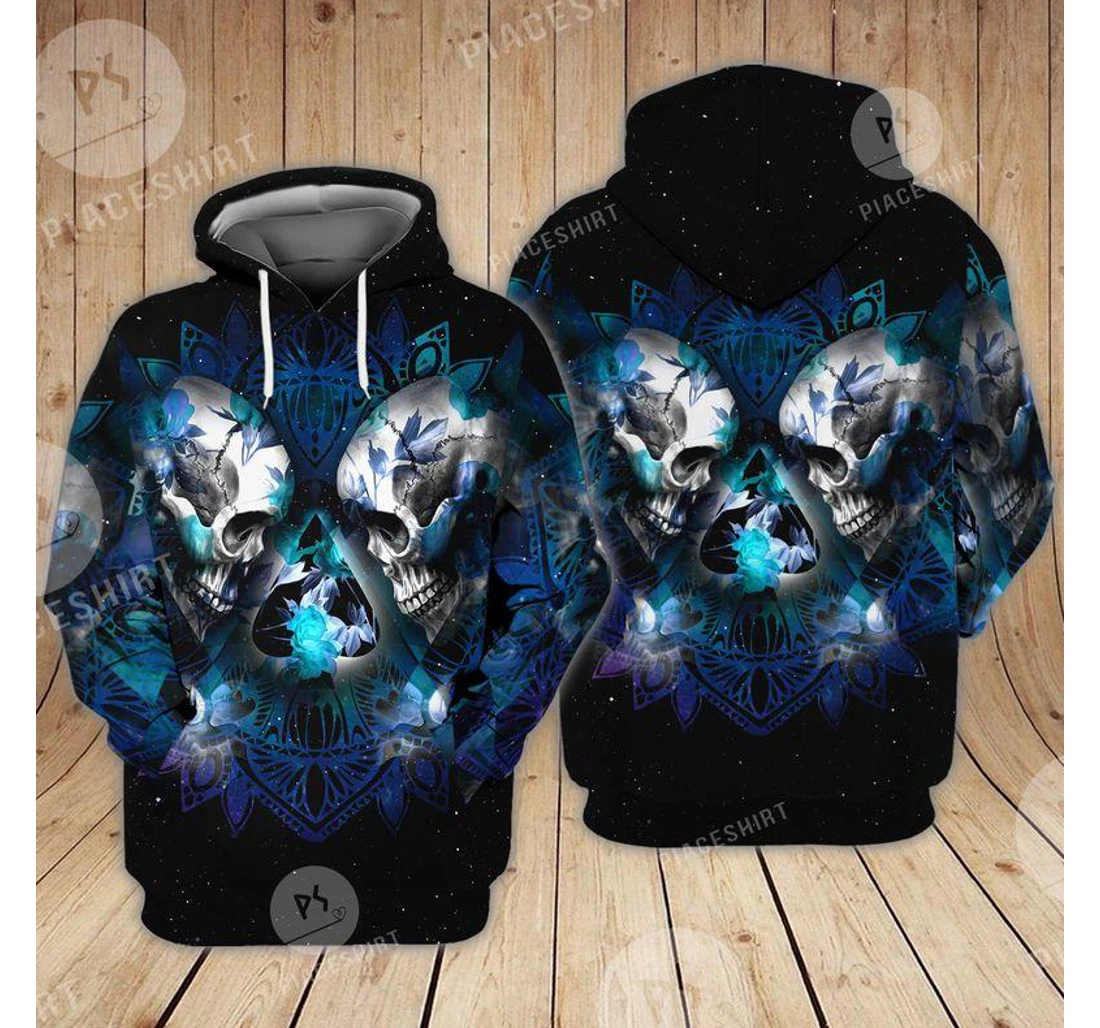 Flora Skull Couple Fashionable - 3D Printed Pullover Hoodie