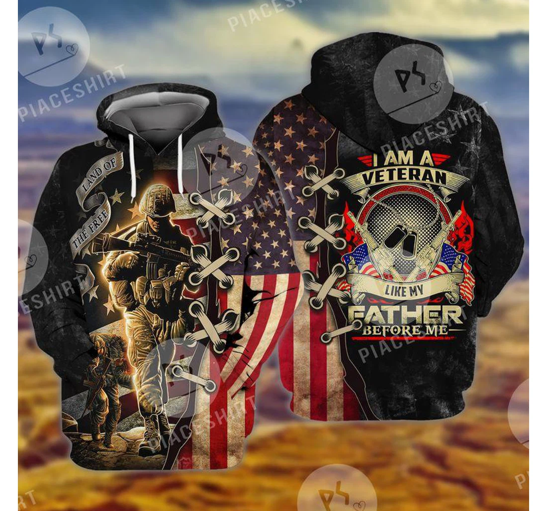Veteran Like My Father Us Army - 3D Printed Pullover Hoodie