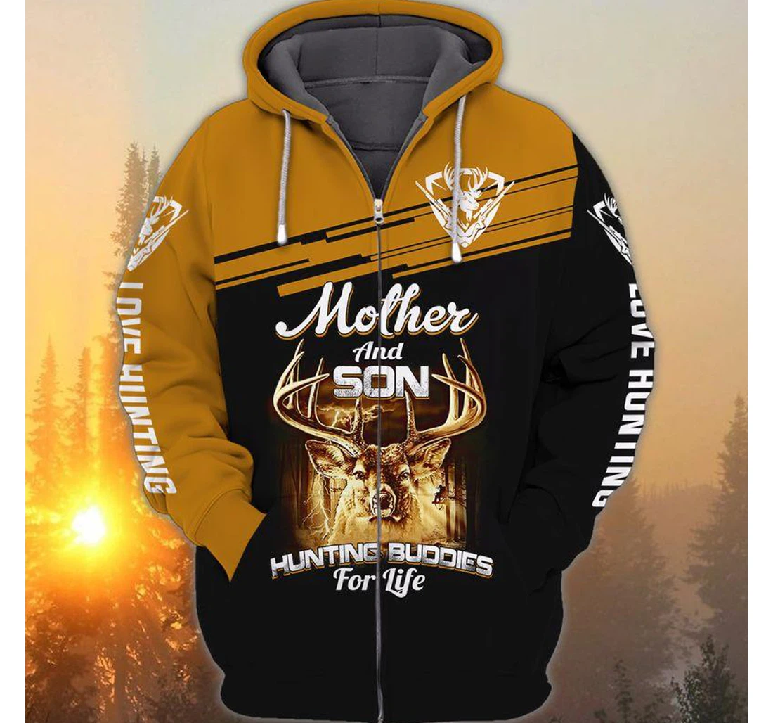 Zip Hoodie - Mother Son Huntting Buddies Life Deer - 3D Printed