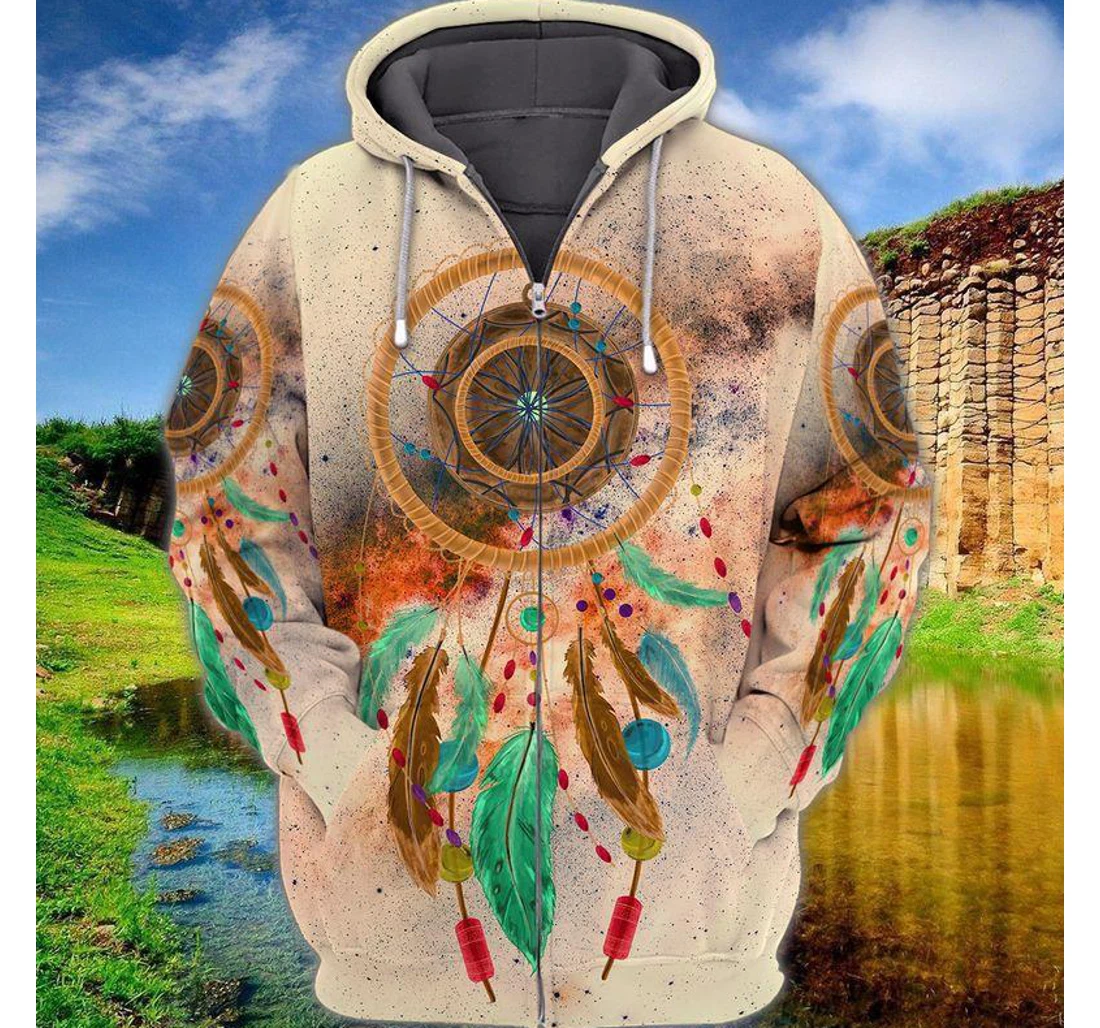 Zip Hoodie - Dreamcatcher Vintage Custom Design Shirts Family Gift - 3D Printed