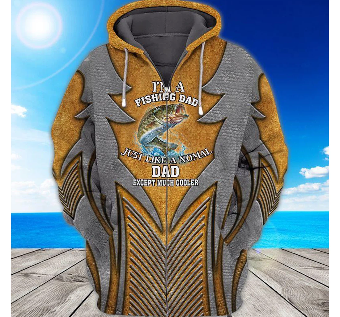 Zip Hoodie - Cool Fishing Dad Funny Father's Day Gift Fisherman - 3D Printed