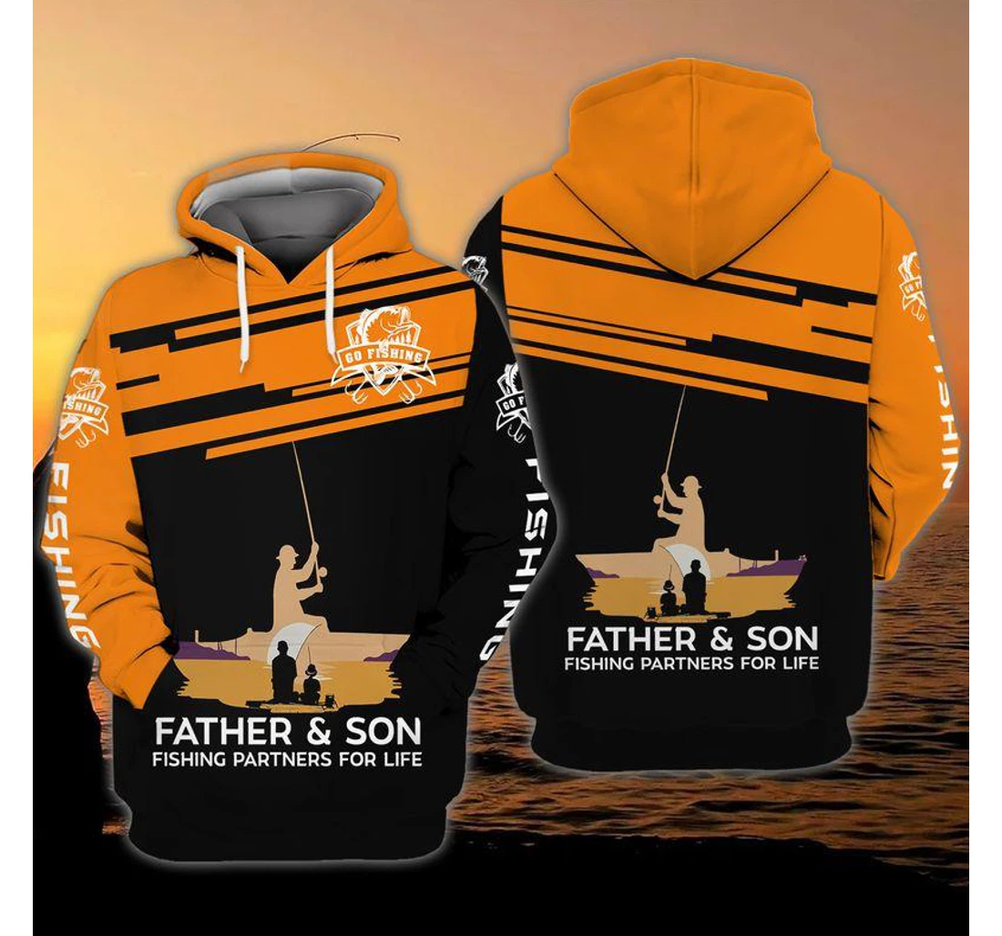 Father Son Fishing Partners Life - 3D Printed Pullover Hoodie