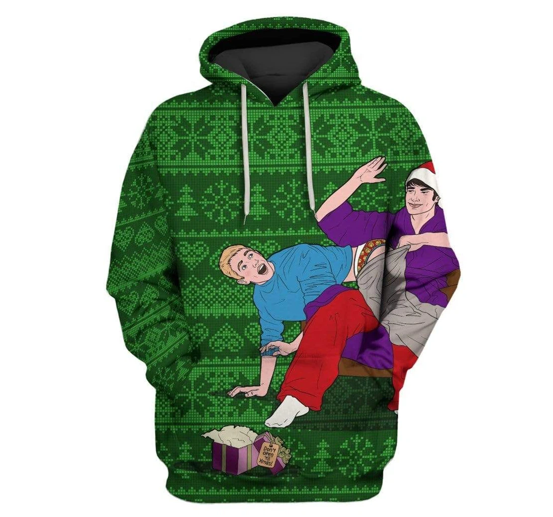 Custom Ugly Christmas Naughty Apparel - 3D Printed Pullover Hoodie
