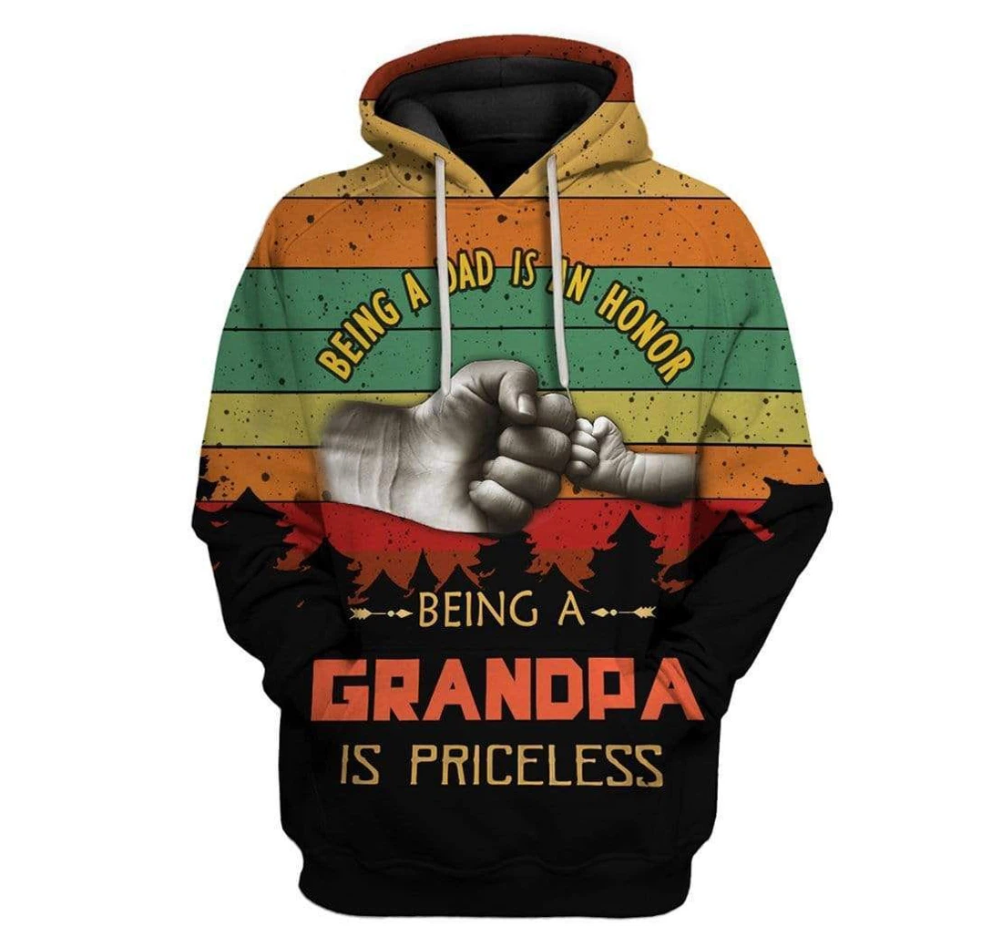 Father's Day Gift Dad Grandpa Being A Grandpa Is Priceless Adult - 3D Printed Pullover Hoodie