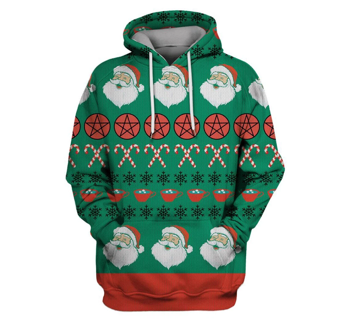 Santa Claus Merry Christmas Custom - 3D Printed Pullover Hoodie