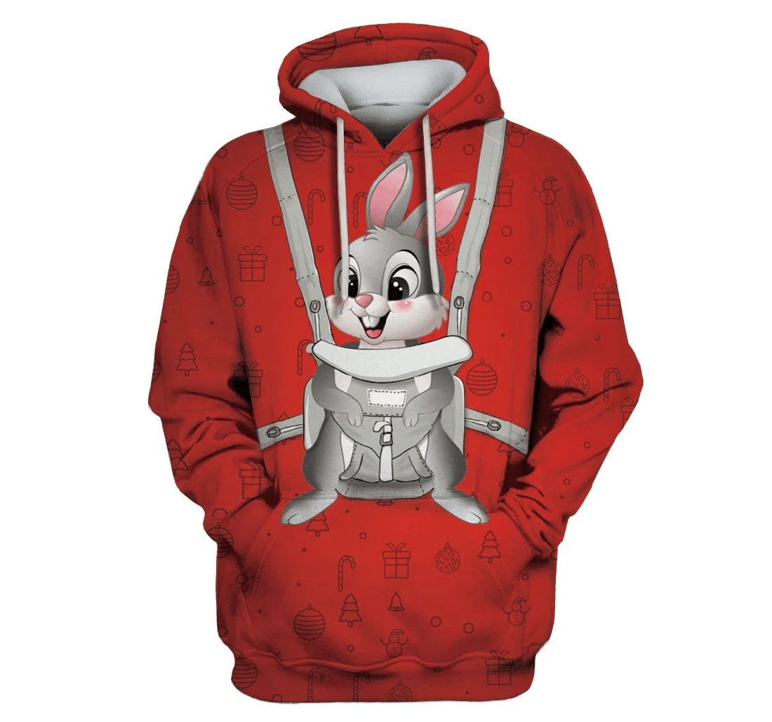 Rabbit In Christmas Day Custom - 3D Printed Pullover Hoodie