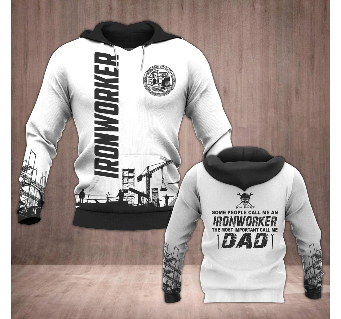 Personalized Father Ironworker Father's Day Gift Ironworker Dad White - 3D Printed Pullover Hoodie