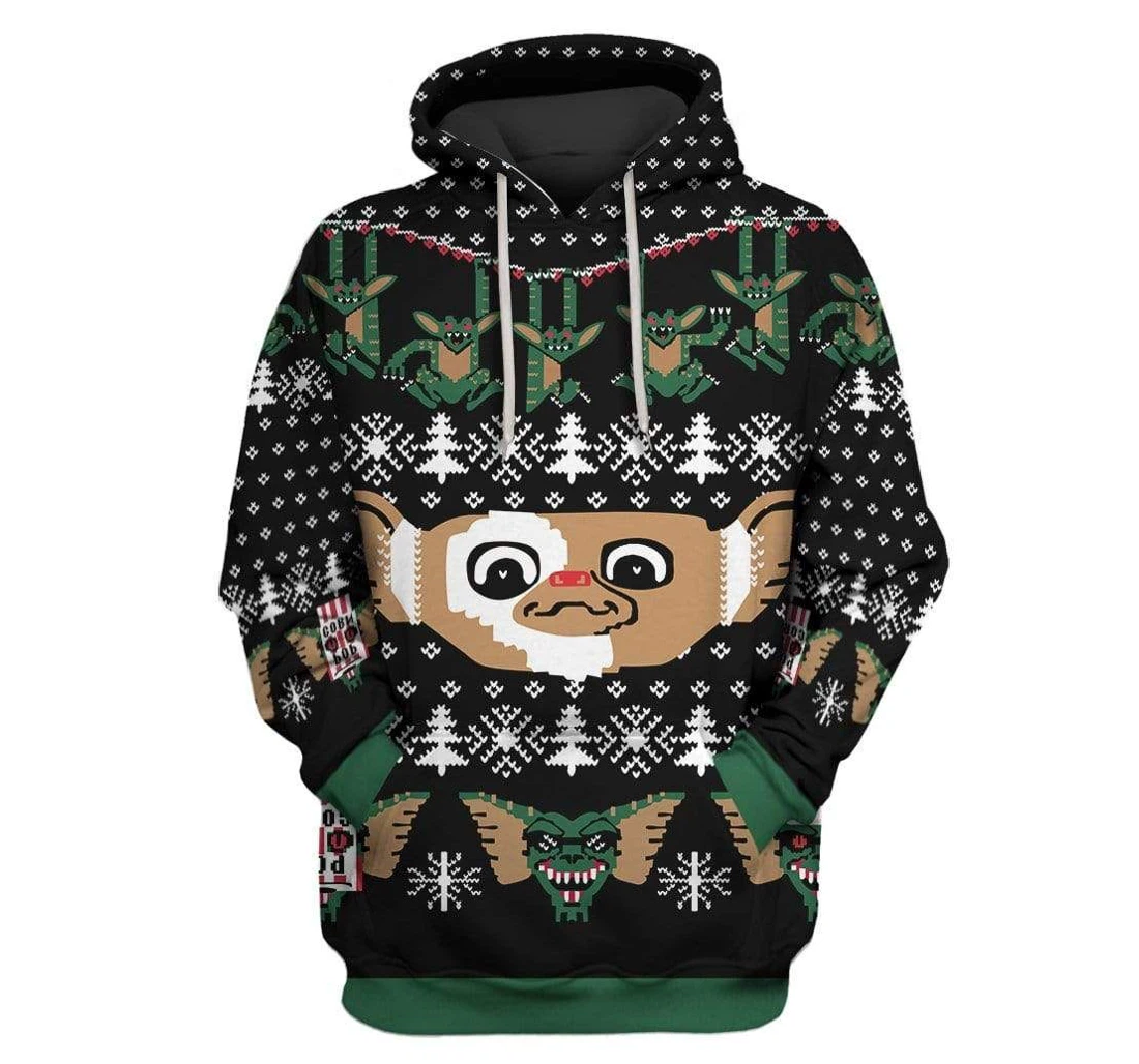 Custom Ugly Christmas Gremlins - 3D Printed Pullover Hoodie