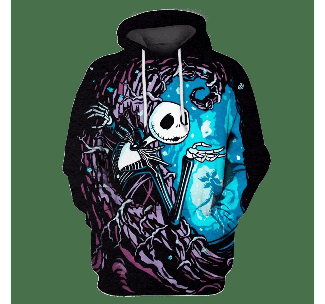 Nightmare Before Christmas Jack Skellington Stranger Things Crossover - 3D Printed Pullover Hoodie