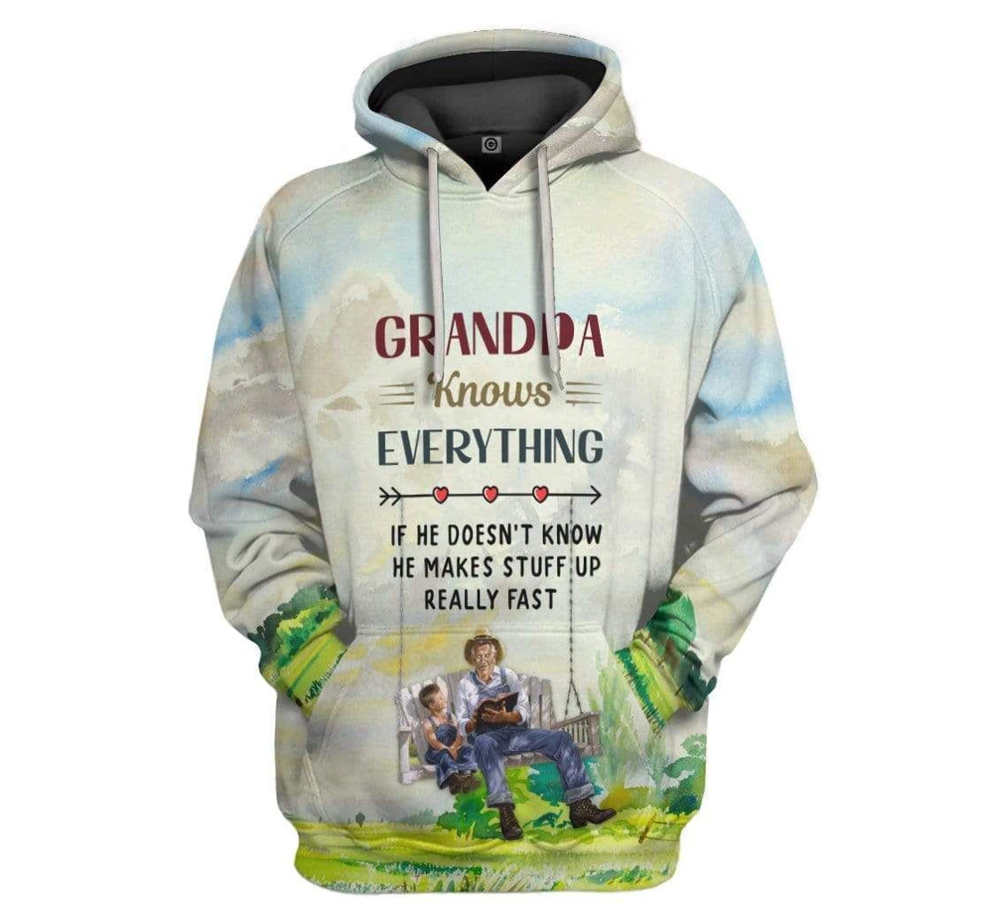 Grandpa Grandpa Knows Everything Apparel Adult Father's Day Gift - 3D Printed Pullover Hoodie