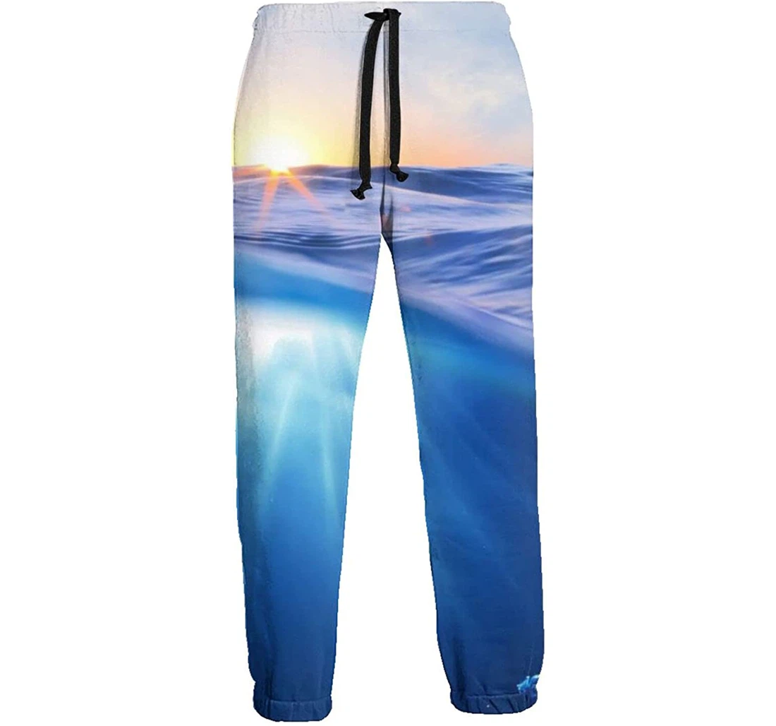 Blue Wave 2 Funny Sweatpants, Joggers Pants With Drawstring For Men, Women