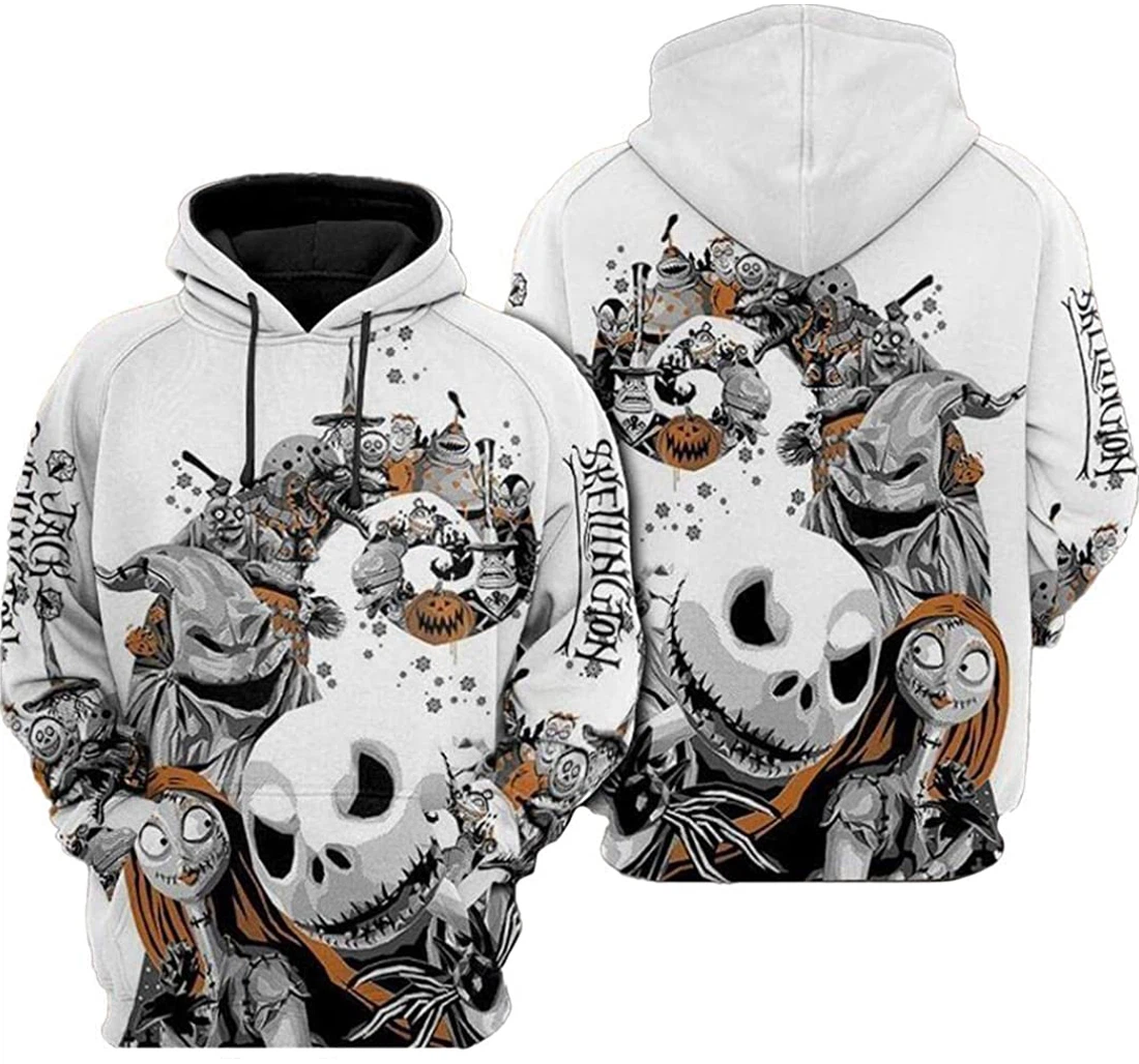 Jack Skellington Sally Halloween Nightmare Movie - 3D Printed Pullover Hoodie