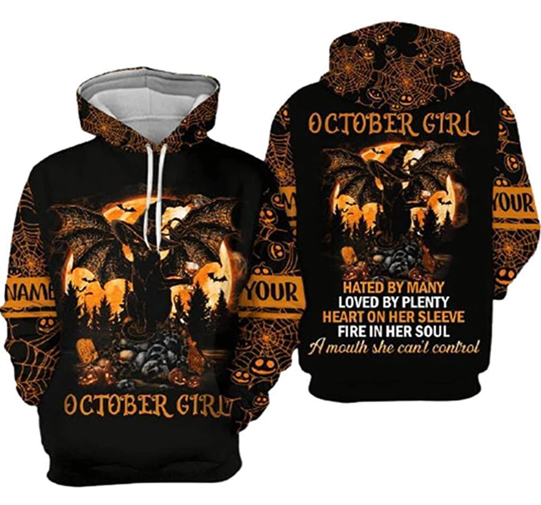 Personalized Cat Witch Halloween October Girl Hated By Many Loved By Plenty - 3D Printed Pullover Hoodie