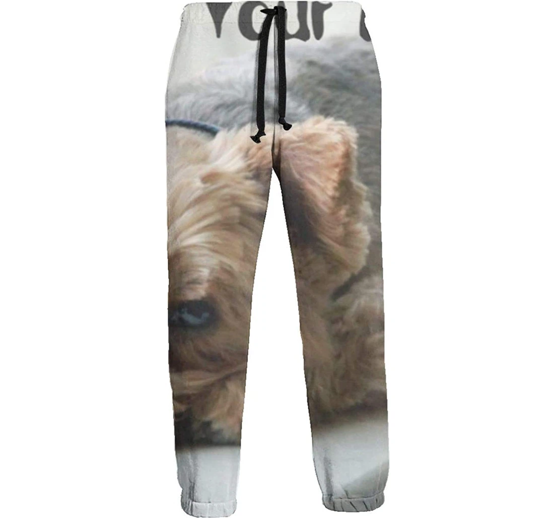 Wipe Your Paws Yorkie Doormat Casual Sweatpants, Joggers Pants With Drawstring For Men, Women