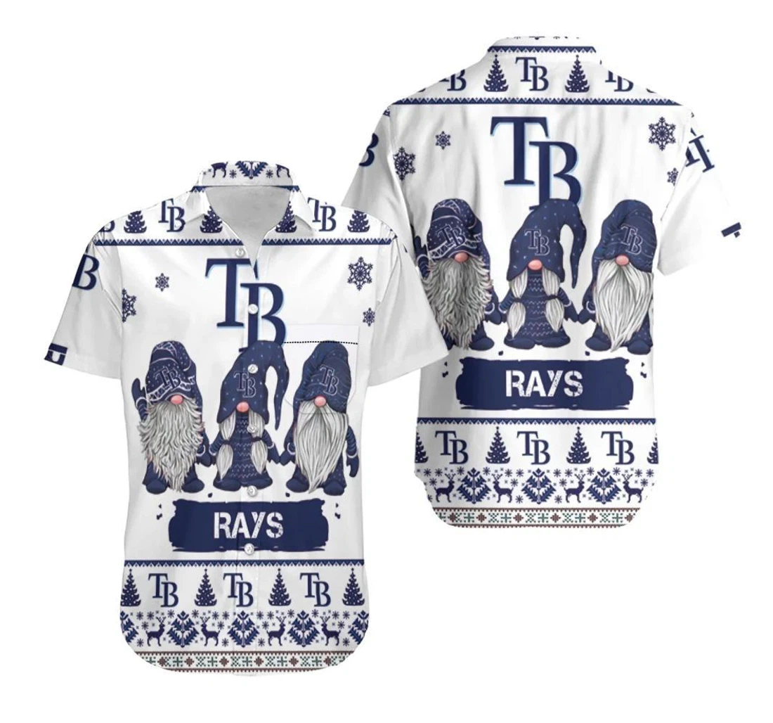 Personalized Christmas Gnomes Tampa Bay Rays Ugly Sweatshirt Christmas Hawaiian Shirt, Button Up Aloha Shirt For Men, Women