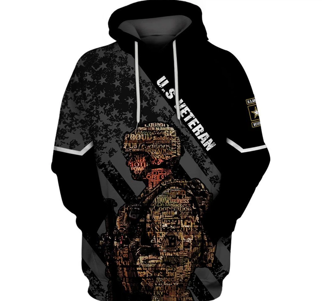 Veteran U.s Army Veteran Kindness Passion Respect - 3D Printed Pullover Hoodie