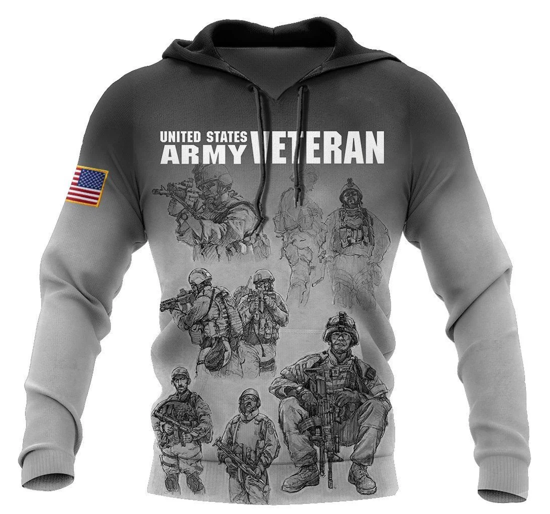 Veteran Us Army Veteran Soldier Brother - 3D Printed Pullover Hoodie