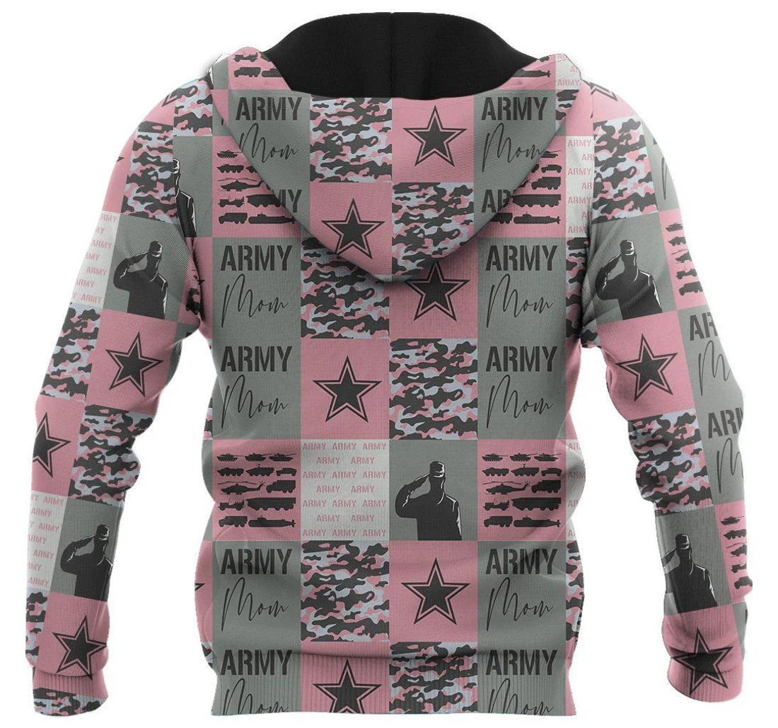 Veteran Army Mom Camouflage Pink - 3D Printed Pullover Hoodie