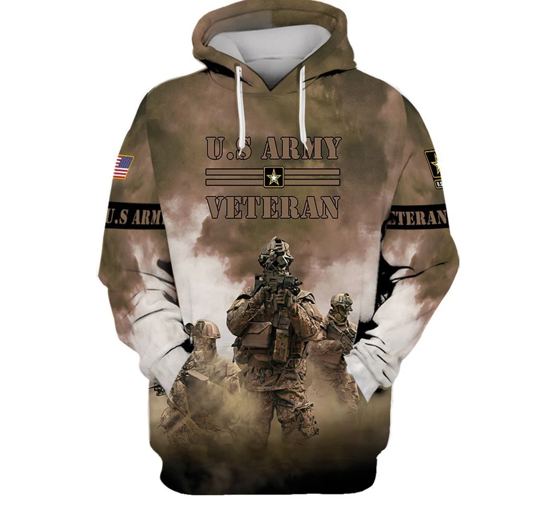 Veteran American Military Us Army Veteran - 3D Printed Pullover Hoodie