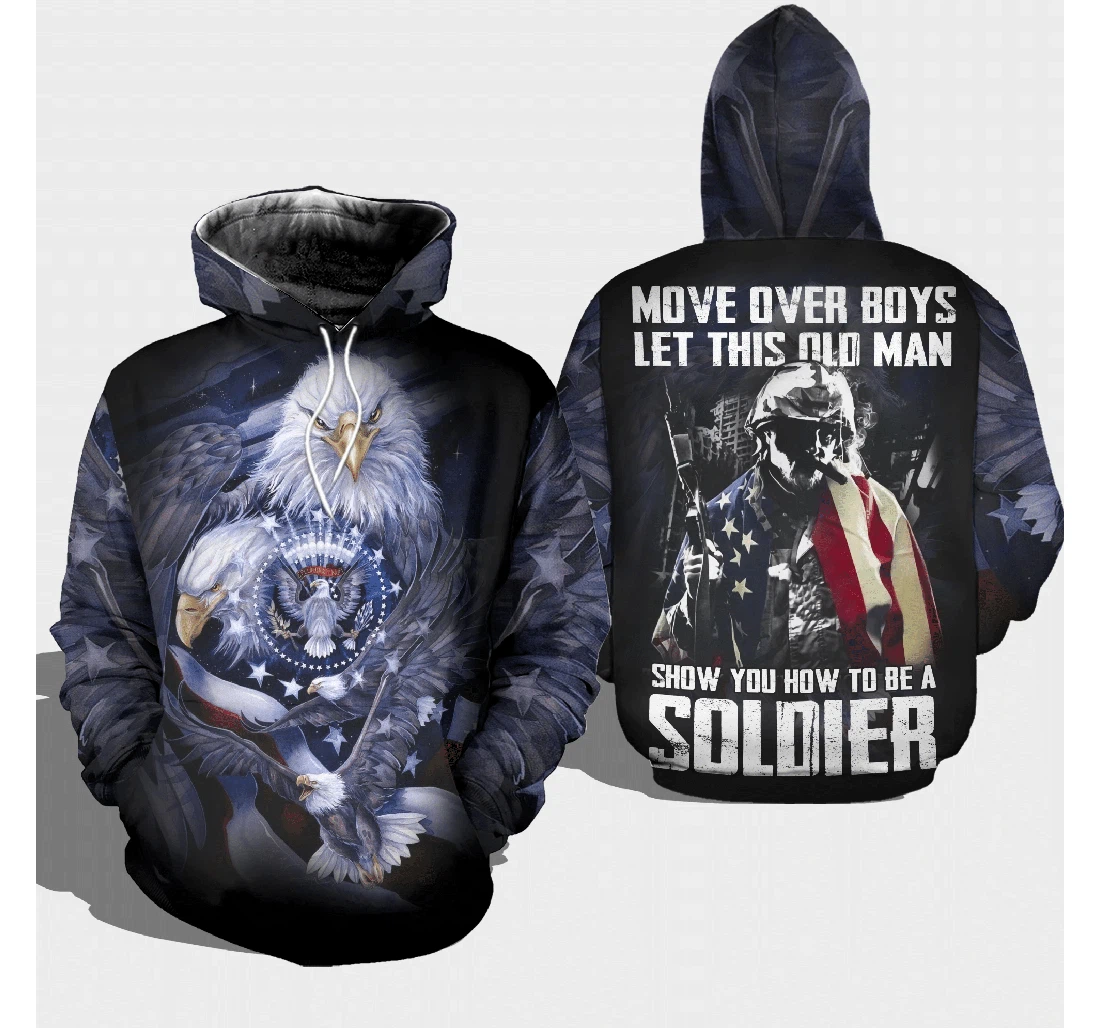 Veteran Let Old Man Show How To Be Soldier - 3D Printed Pullover Hoodie