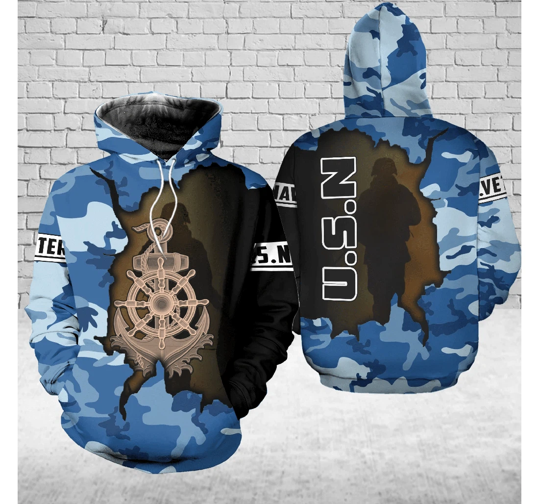 Veteran Navy Camouflage Gift Navy Us Navy - 3D Printed Pullover Hoodie