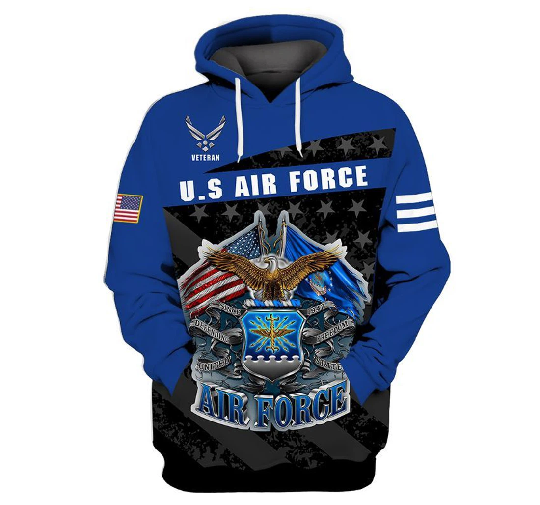 Veteran U.s Air Force Veteran Defending Freedom - 3D Printed Pullover Hoodie