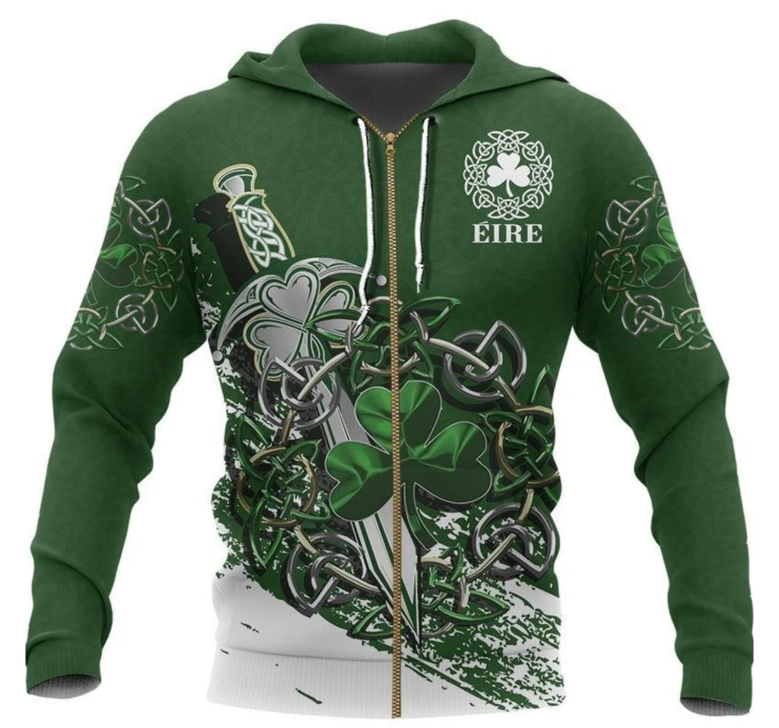 St Patrick Day Irish Eire High Quality - 3D Printed Pullover Hoodie