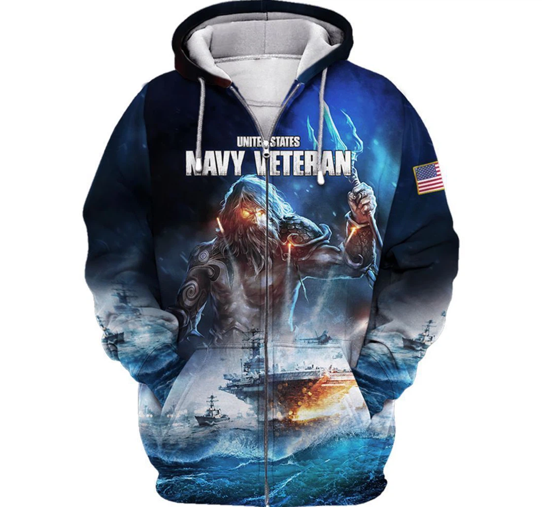 United States Navy Veteran High Quality - 3D Printed Pullover Hoodie