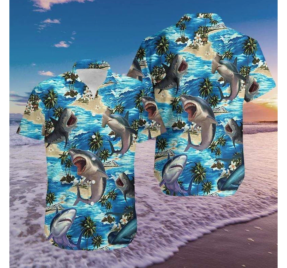 Personalized Cool Shark Vibe Dh Hawaiian Shirt, Button Up Aloha Shirt For Men, Women