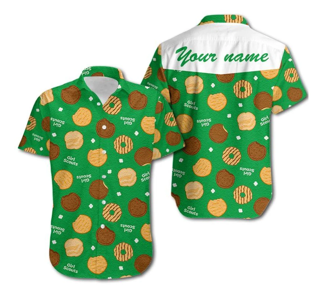 Personalized Girl Scout Cookies Custom Name Girl Scouts Hawaiian Shirt, Button Up Aloha Shirt For Men, Women