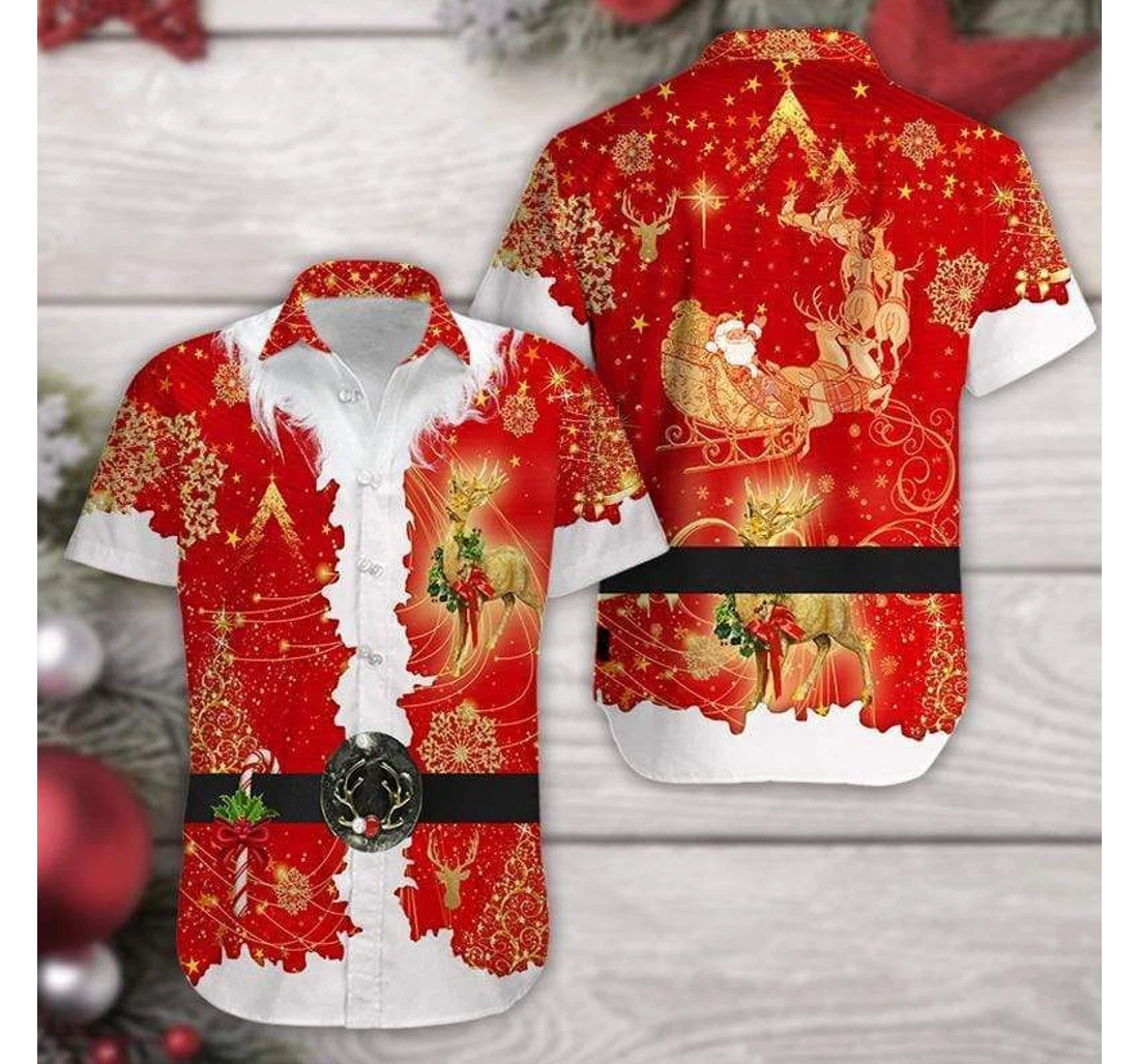 Personalized Special Santa Claus Costume Christmas Hawaiian Shirt, Button Up Aloha Shirt For Men, Women