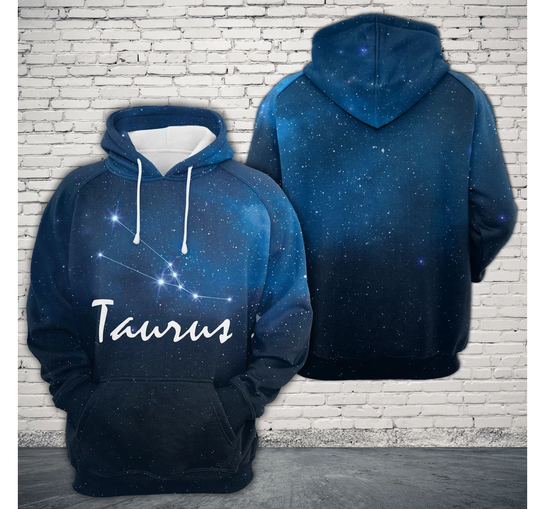 Taurus Galaxy Pattern Birthday L - 3D Printed Pullover Hoodie