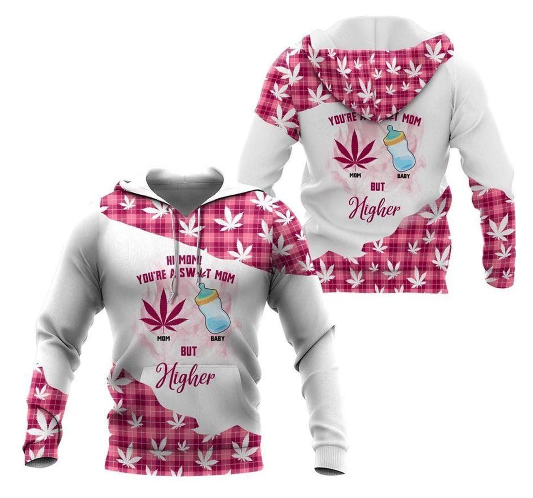 Gift Mother Weed Mom Pink - 3D Printed Pullover Hoodie