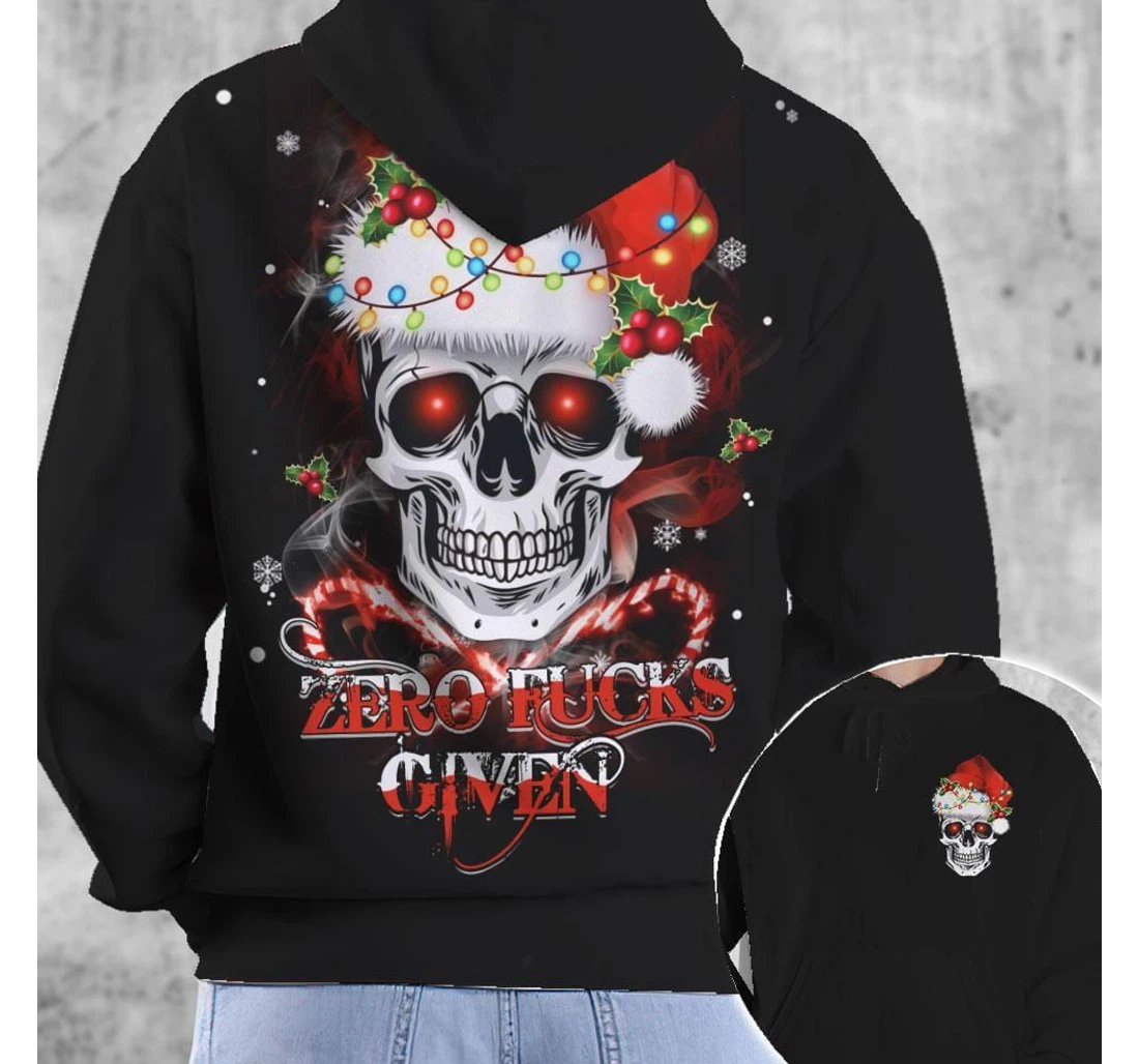 Skull Christmas Santa Kv - 3D Printed Pullover Hoodie