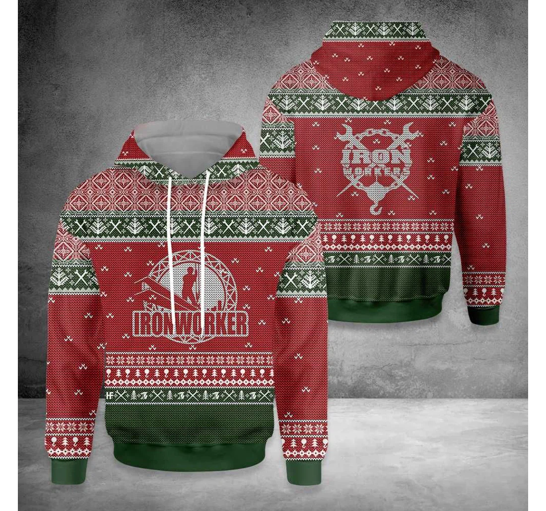 Ironworker Christmas - 3D Printed Pullover Hoodie
