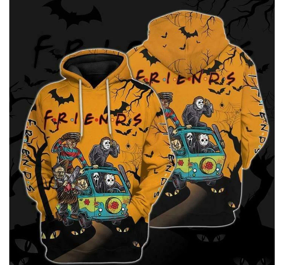 Honor Friends Halloween Skeleton Orange - 3D Printed Pullover Hoodie